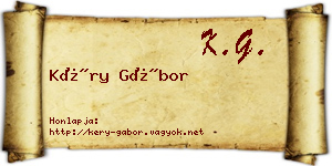 Kéry Gábor névjegykártya